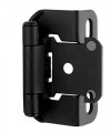 Amerock BP7550-FB Self-Closing, Partial Wrap 1/2-Inch Overlay Hinge, Flat Black,Pair